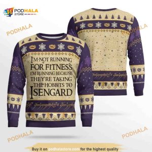 I’m Not Running For Fitness LOTR Funny Ugly Christmas Sweater