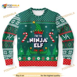 I’m The Ninja Elf Funny Ugly Christmas Wool Sweater