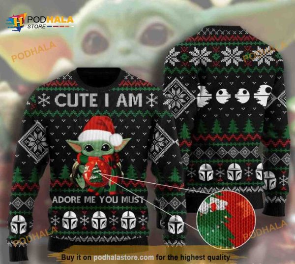 I Am Adore Me You Must Baby Yoda Wool Funny Ugly Sweater