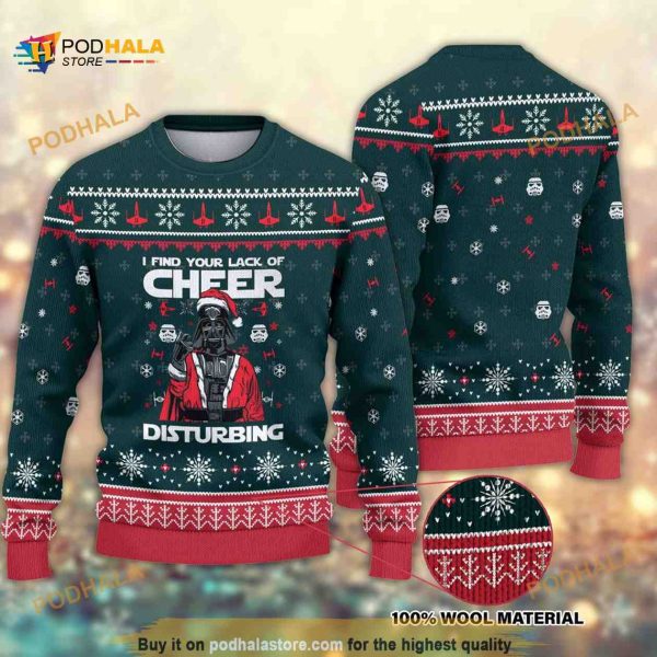 I Find Your Lack Of Cheer Disturbin Sith Darth Vader Christmas Funny Ugly Sweater