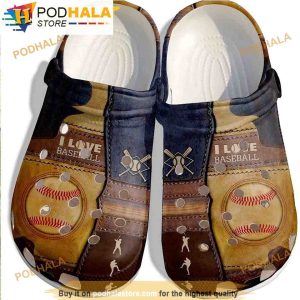 I Love Baseball Gifts 3D Funny Crocs Clog Shoes
