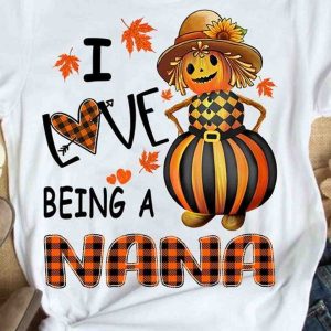 I Love Being Nana Nana Pumpkin Statue, Happy Halloween Nana Shirt