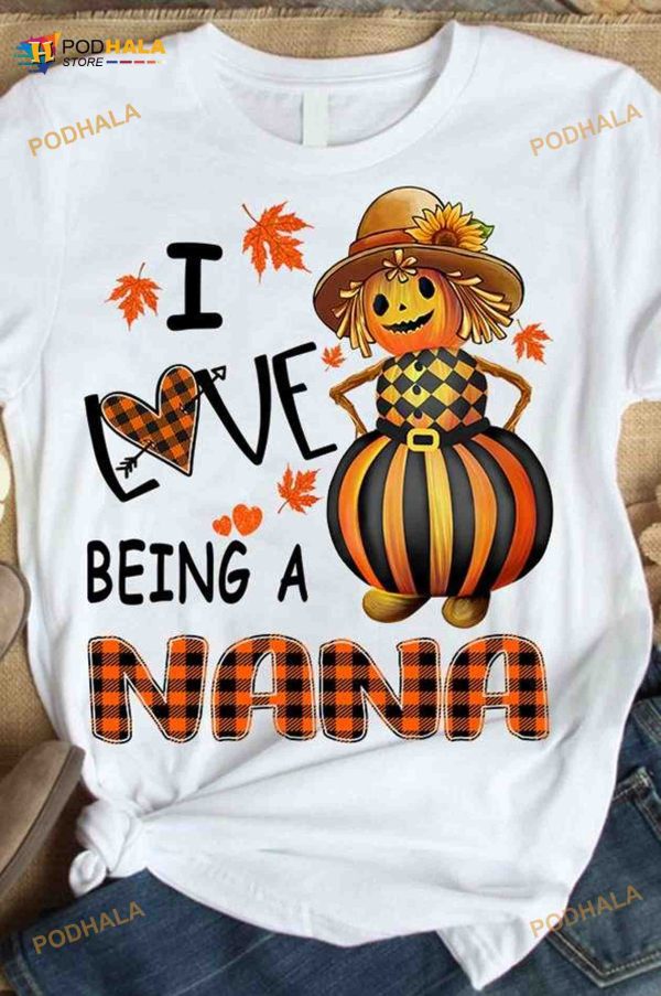 I Love Being Nana Nana Pumpkin Statue, Happy Halloween Nana Shirt