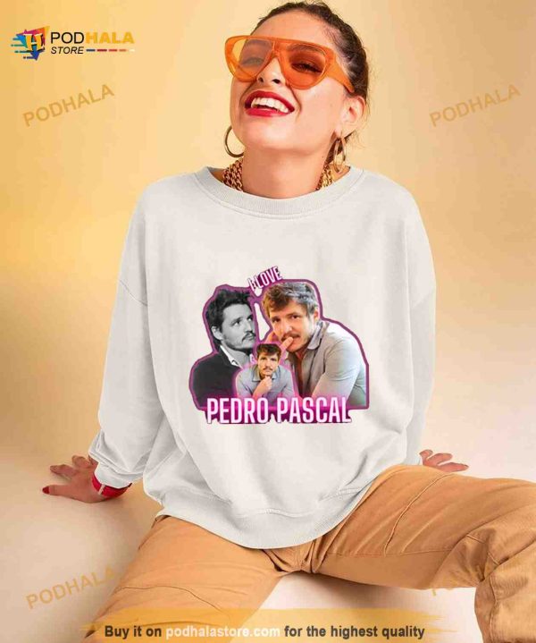 I Love Pedro Pascal Cursed Fan Collage Shirt