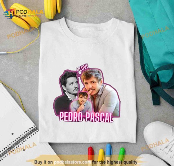 I Love Pedro Pascal Cursed Fan Collage Shirt