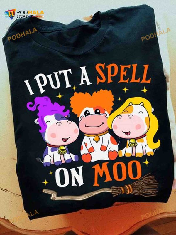 I Put A Spell On Moo Cow Witches Halloween Shirt, Hocus Pocus Shirt Ideas