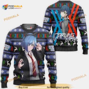 Ichigo Code 015 Anime Darling In The Franxx Xmas Ugly Christmas Knitted Sweater