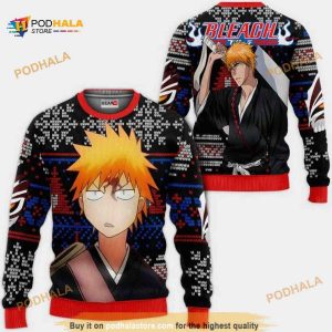 Ichigo Kurosaki Anime Bl Xmas Ugly Christmas Knitted Sweater