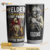 Idiot Proof, Personalized Welder Skeleton Coffee Tumbler