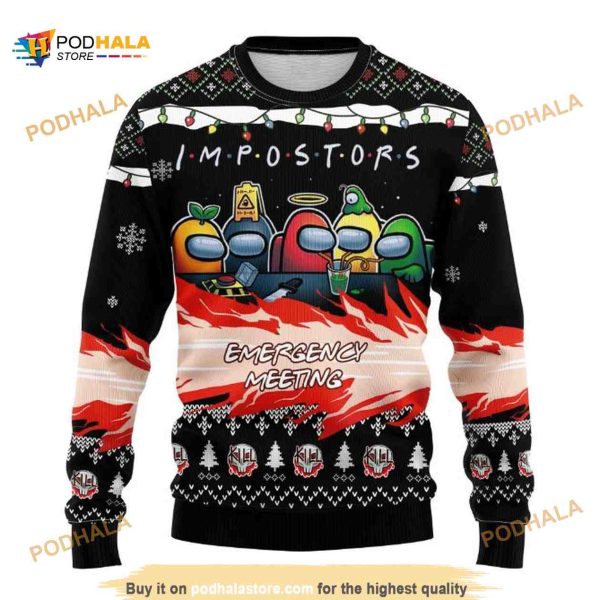 Impostors Among Us Xmas Funny Ugly Wool Sweater