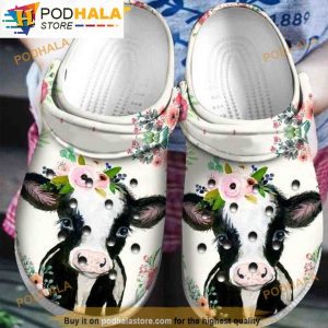 In Spring Flower Cow 3D Funny Crocs