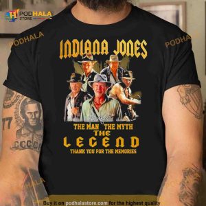Indiana Jones The Man The Myth The Legend Thank You For The Memories T Shirt 2