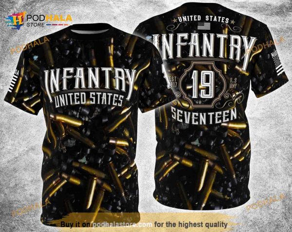 Infantry 1917 Retro Vintage Bullets Shell Background 3D All Over Print