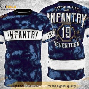 Infantry Retro Deep Navy Blue Vintage 3D All Over Print