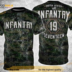 Infantry Retro Distressed Camouflage Vintage 3D All Over Print