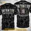 Infantry Retro Vintage Black Camouflage Background 3D All Over Print