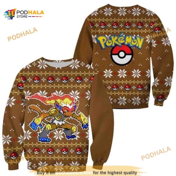 Infernape Pokemon Xmas Ugly Christmas Knitted Sweater