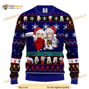 Inuyasha And His Brother Chibi Christmas Ugly Anime Christmas Sweater