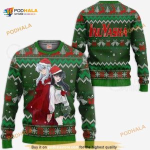Inuyasha & Kagome Ugly Christmas Inuyasha Anime Xmas Knitted Sweater