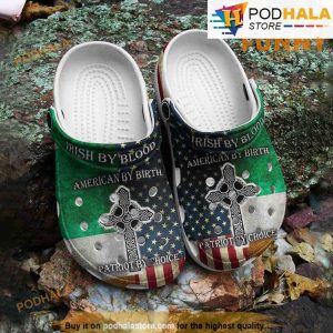 Irish By Blood American By Birth Patriot By Choice 3D Funny Crocs