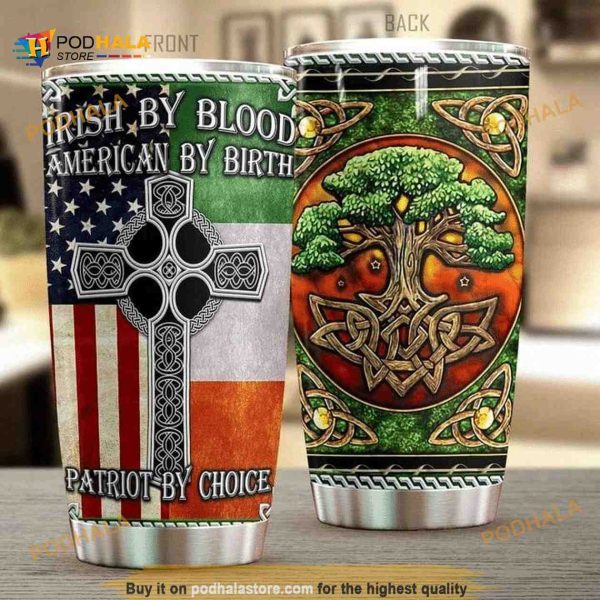 Irish By Blood Irish St Patrick’s Day Stainless Steel Cup Coffee Tumbler