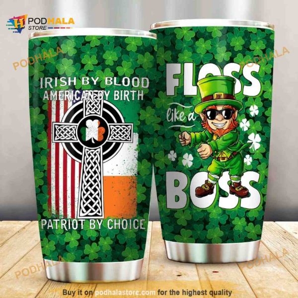 Irish By Blood Lucky Charms Shamrock Floss Like A Boss Coffee Tumbler