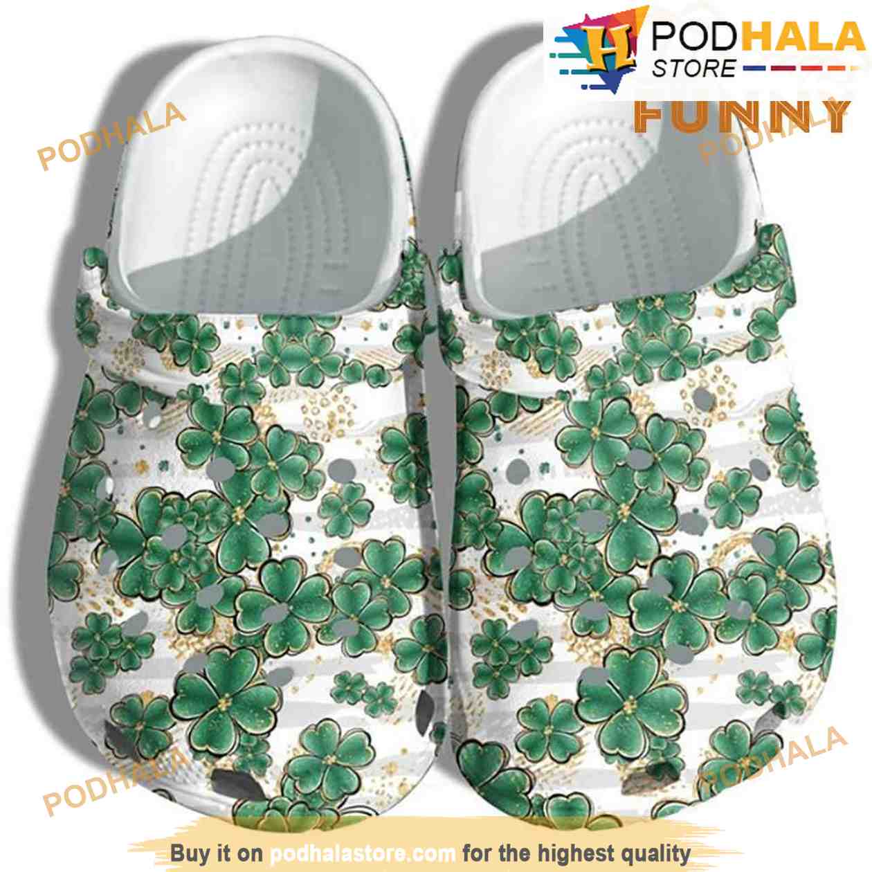 Irish Four Leaf Clover 3D Funny Crocs Crocband Irish Four Leaf Clover 3D Funny Crocs Crocband