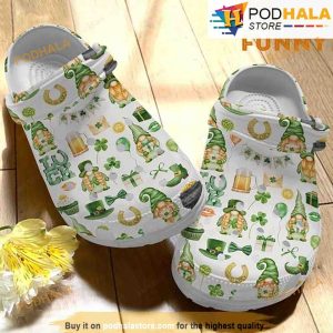 Irish Shamrock Gnome 3D Funny Crocs