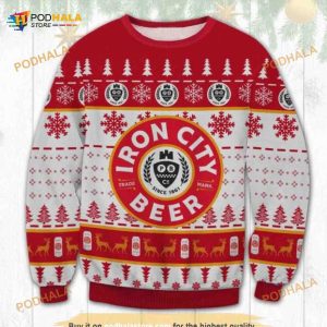 Iron City Beer Xmas Funny Ugly Wool Sweater