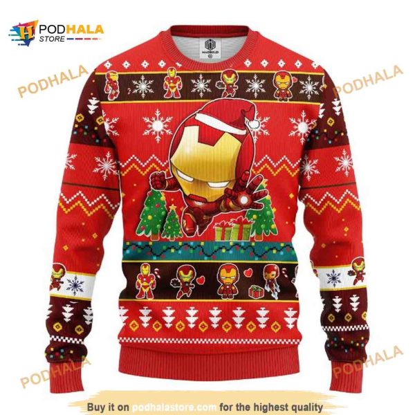 Iron Man Chibi Marvel Comics Funny Ugly Christmas Sweater
