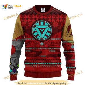 Iron Man Marvel Comics Xmas Funny Ugly Christmas Sweater