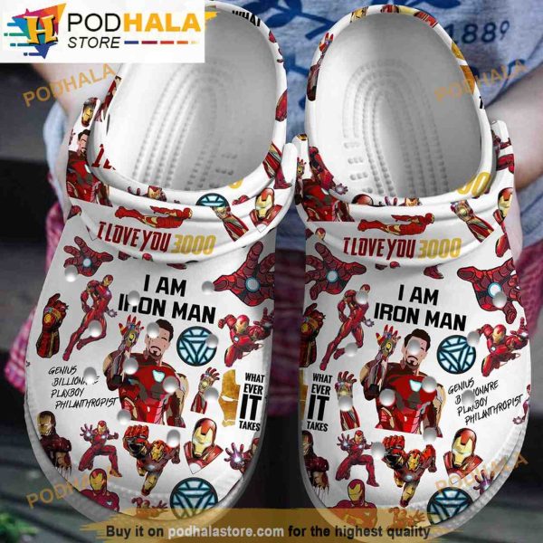 Iron Man Movie 3D Funny Crocs Clog Shoes