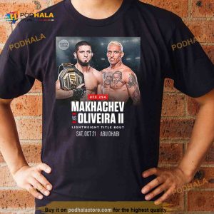 Islam Makhachev vs Charles Oliveira UFC 294 Lightweight Title Bout OCT 21 Abu Dhabi T Shirt 2