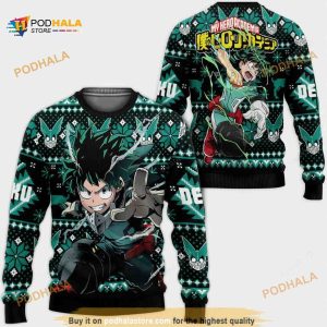 Izuku Midoriya My Hero Academia Anime Christmas Wool Knitted Ugly Sweater