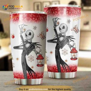 Jack Christmas Glitter Gift Travel Coffee Tumbler