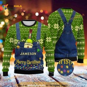 Jameson Whiskey Merry Christmas Xmas Wool Funny Ugly Sweater