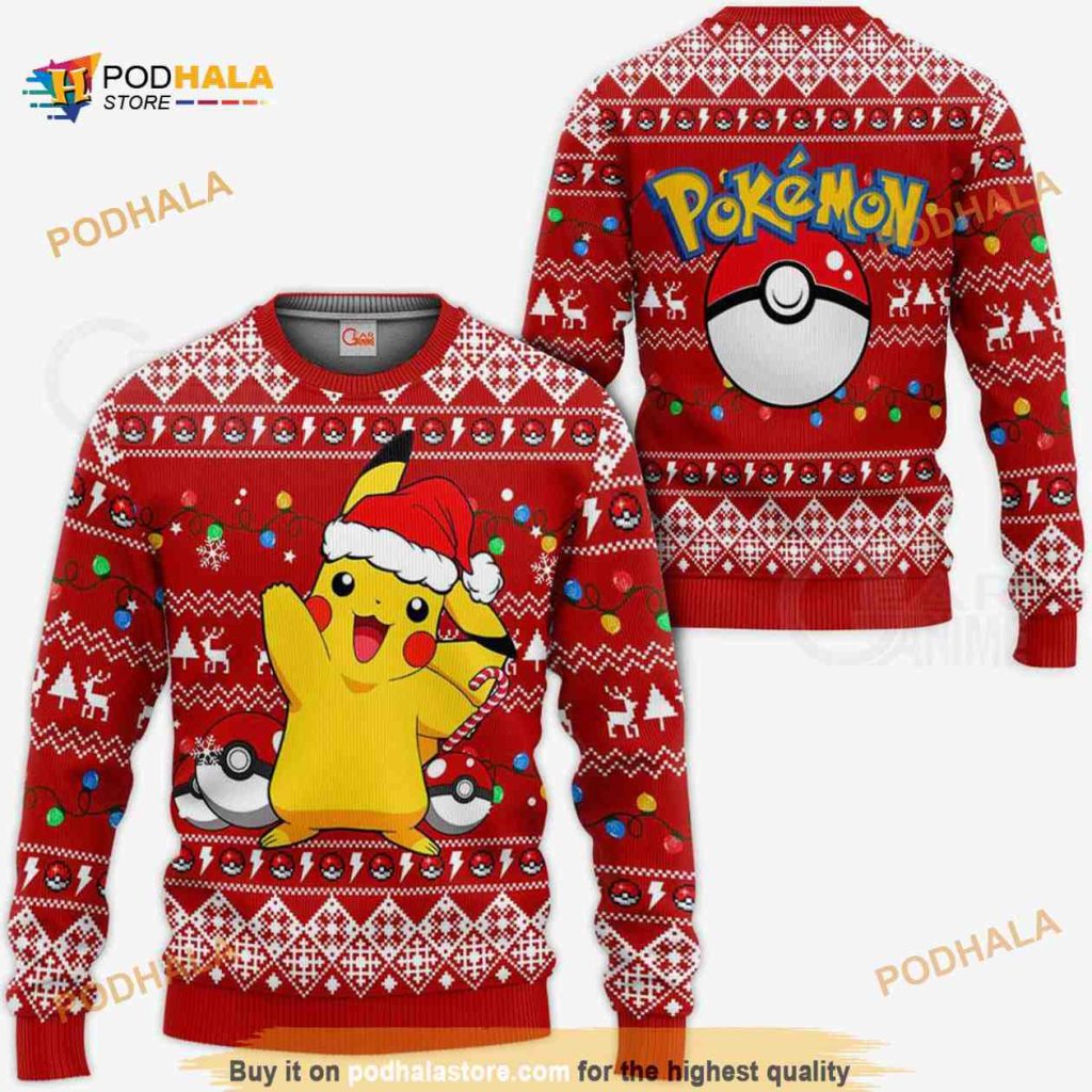 Japanese Cute Pikachu Pokemon Xmas Ugly Christmas Sweater
