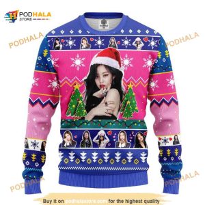 Jenny Black Pink Band Merry Xmas Santa Funny Ugly Christmas Sweater