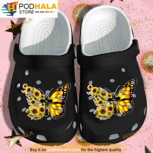 Jesus Cross Faith Sunflower Window God Butterfly 3D Funny Crocs