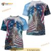 Jesus Eagle American Flag United States One Nation Under God 3D T Shirt