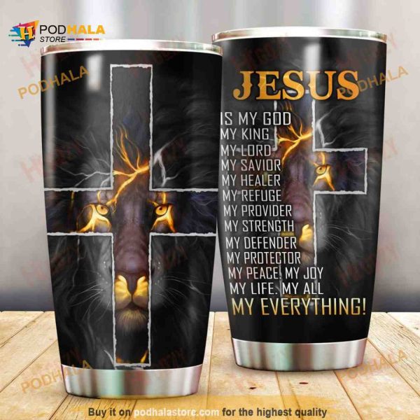 Jesus Lion Gift Travel Coffee Tumbler All Over Print 3D