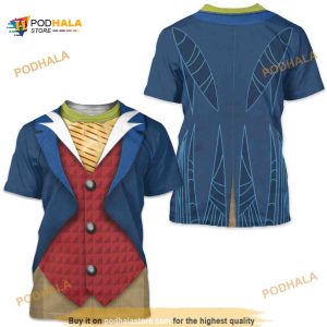 Jiminy Cricket Unisex Shirt, Pinocchio Movie Inspired Costume 3D Shirt