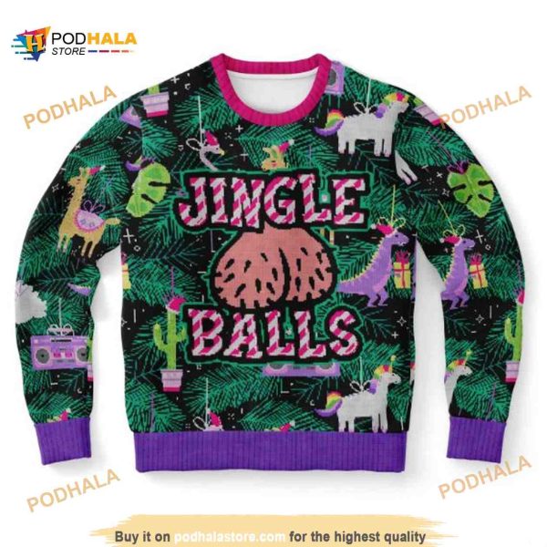 Jingle Balls Funny Ugly Christmas Wool Sweater