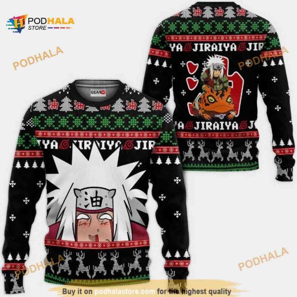 Jiraiya Pervy Sage Naruto Anime Xmas Ugly Wool Knitted Sweater