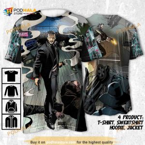 John Wick Home Comic, Movie 3D Shirt