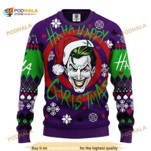 Joker Smile Dc Comics Haha Happy Christmas Funny Ugly Christmas Sweater