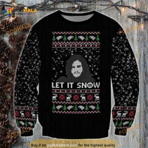Jon Snow Let It Snow Funny Ugly Wool Sweater Lord Of The Rings Movie