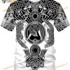 JooMeryer Men's Vikings Tattoo Norse Mythology 3D Printed Shirt