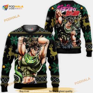 Joseph Joestar Jjba Xmas Ugly Anime Christmas Sweater