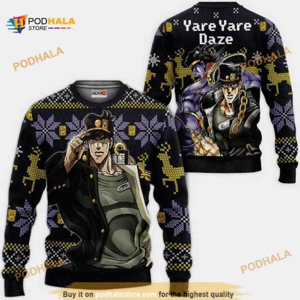 Jotaro Kujo Yare Yare Daze Jj’s Xmas Ugly Anime Christmas Sweater